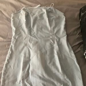 denim mini dress